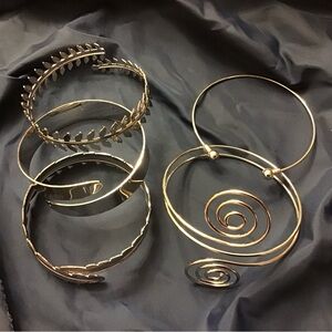 New Silver color metal upper arm bracelets bundle of 5